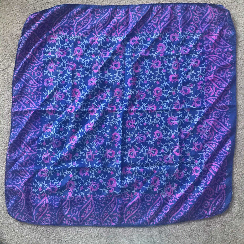 Blue Purple 100Silk Scarf